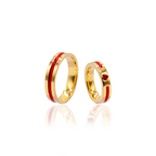 Aliança Golden Love + Brinde Exclusivo: Anel Solitário, Foto Polaroide e Colar Ponto de luz