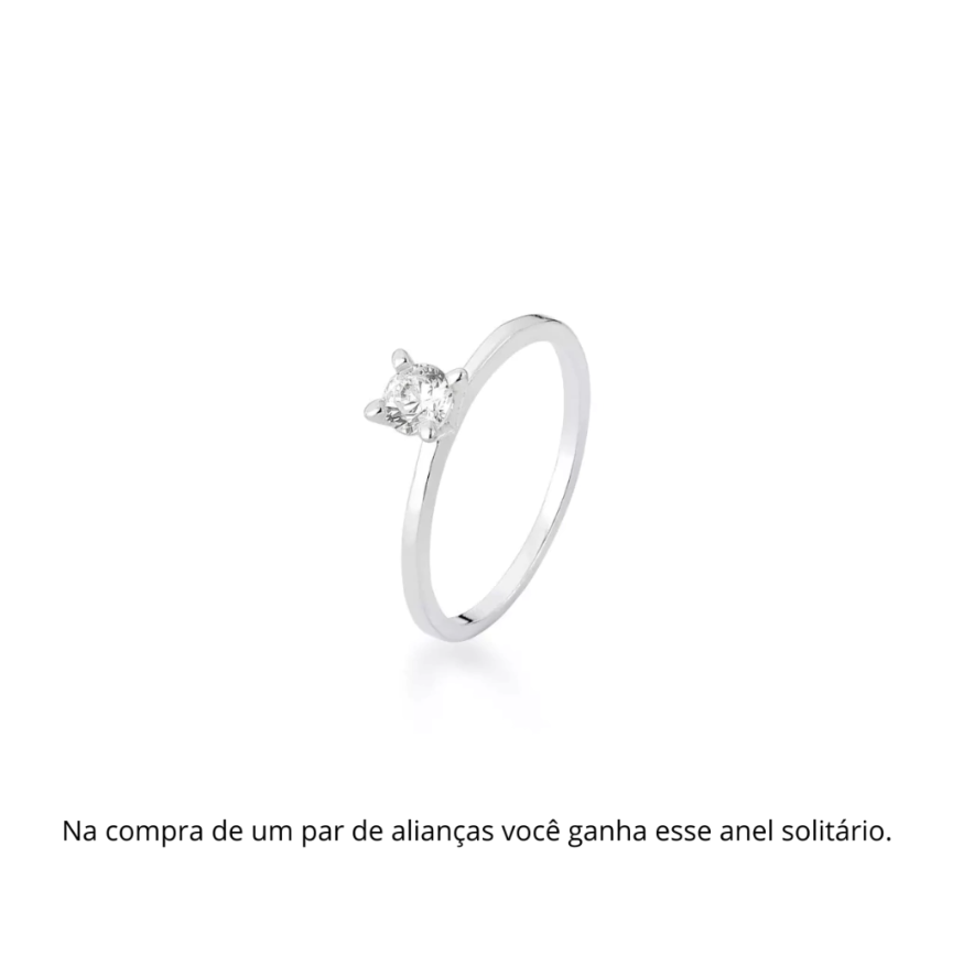 Aliança Alemanha+ Brinde Exclusivo: Anel Solitário, Foto Polaroide e Colar Ponto de luz